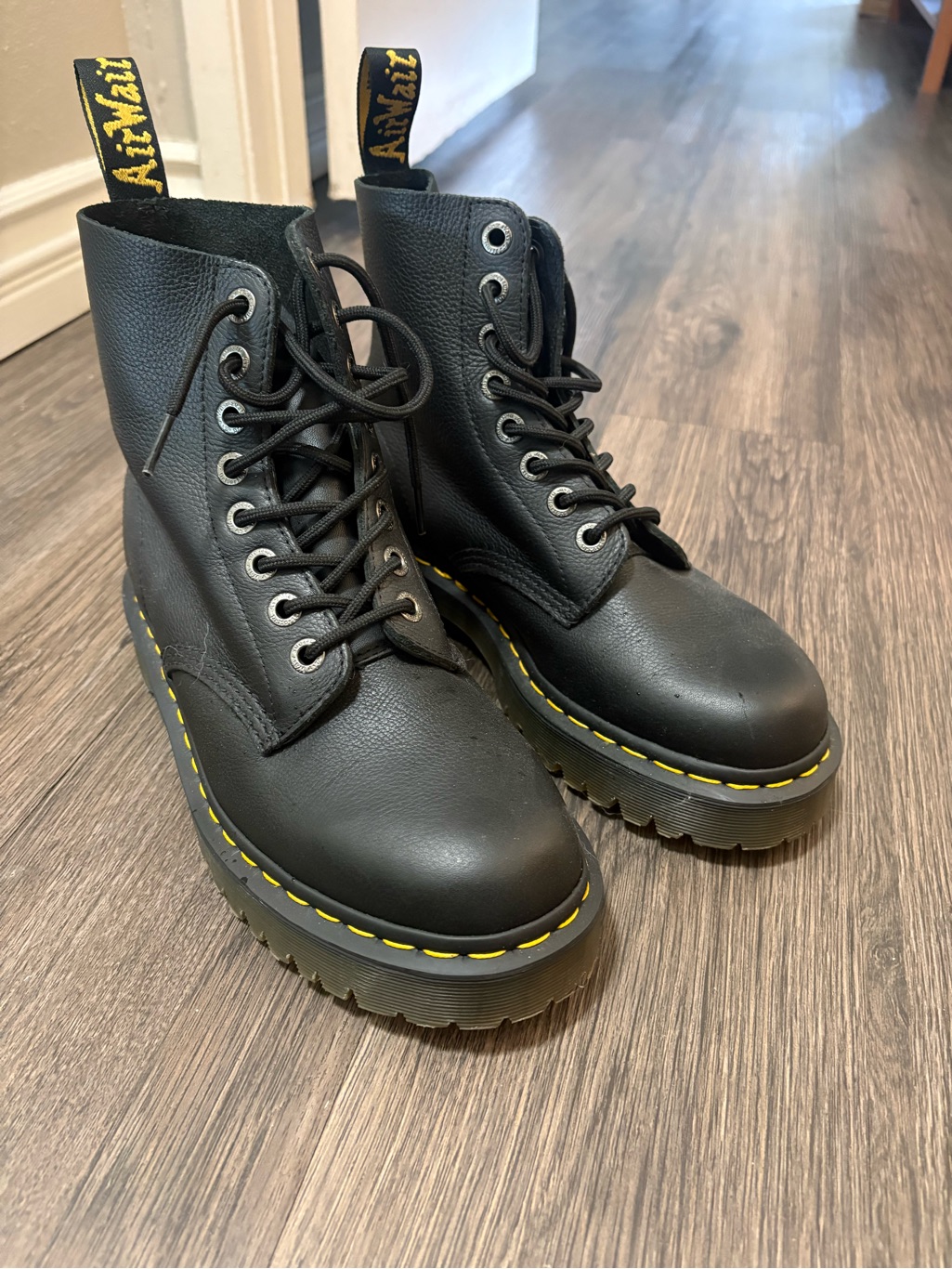 Dr. Martens Jadon Black Leather Platform Lace-Up Boots